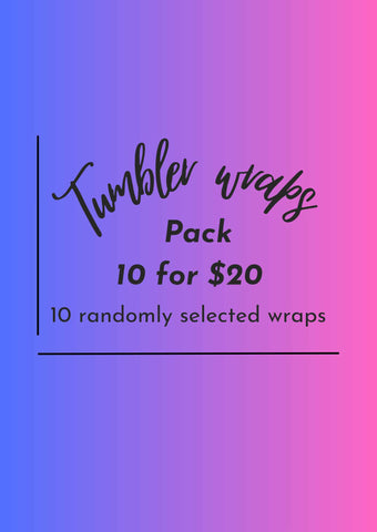 20oz Tumbler Vinyl Wrap Adhesive (sticker) Pack 10 for $20