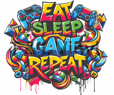Eat Sleep Game Repeat Sublimation shirt Prints 61