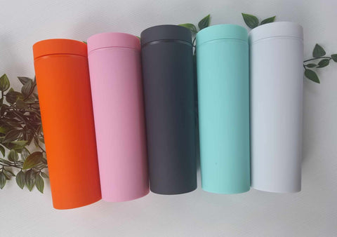 16oz Skinny Matte Pastel Colours comes with matching Straw