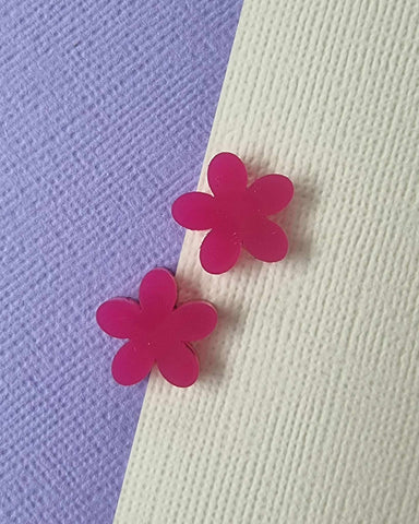 Acrylic Earring Studs - Small Flower (5 pair pack)