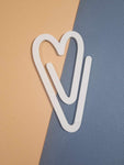 Jumbo Acrylic Heart love Paper Clips 10cm by 4cm