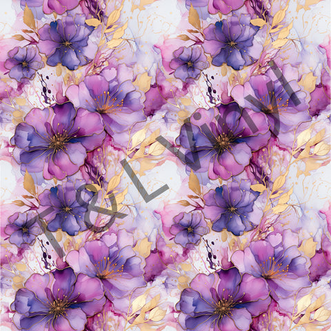 174 Purple Floral 30cm x 30cm