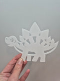 White acrylic Dinosaur mini wall plaques