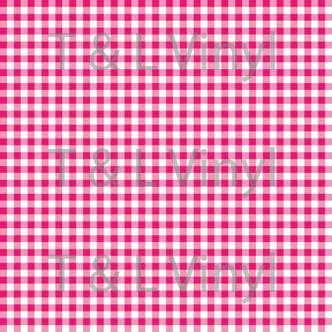 (149)  Country Pink Plaid Print 30cm x 30cm