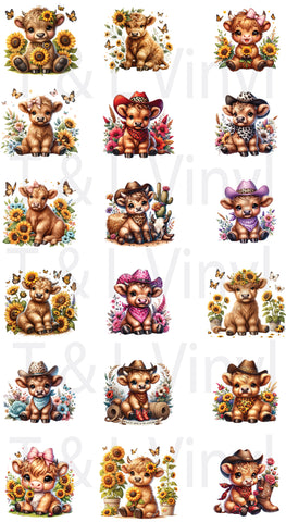 Clipart Sublimation images Highland Cow - 151