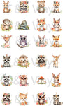 Clipart Sublimation images Woodland Animals  - 170