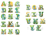 Large Clipart Sublimation images Dinosaur Letters  - 179