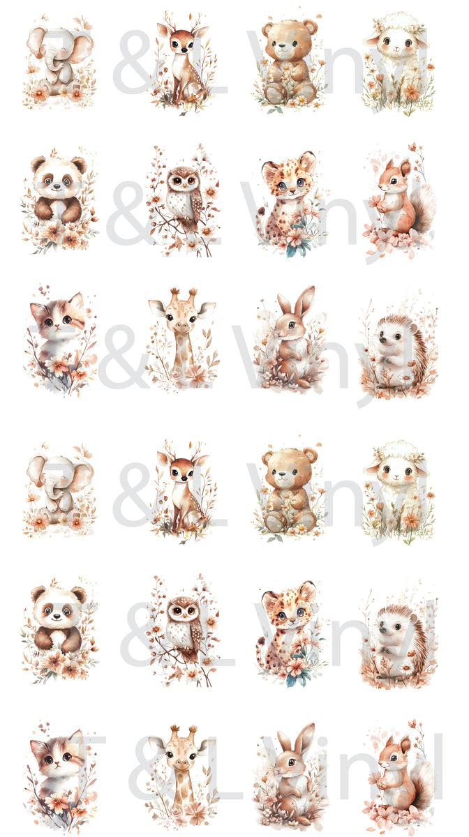 Cute watercolour animal Keyring Sublimation Prints 198 – T & L Vinyl