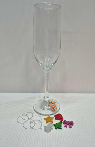 Wine Glass Christmas Charms