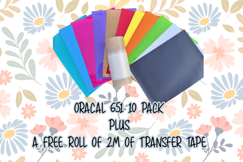 ORACAL 651 Permanent Vinyl Pack FREE 2m Transfer Tape