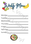 388 Weekly Menu Fruits   Sublimation Prints