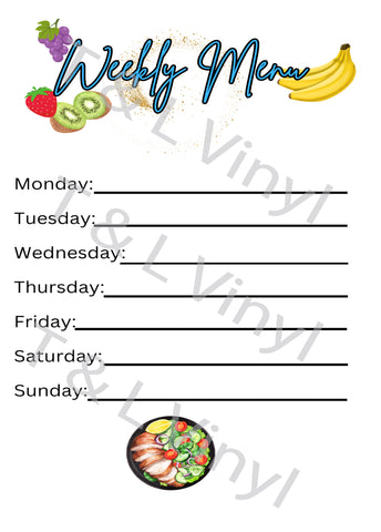 388 Weekly Menu Fruits   Sublimation Prints