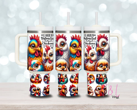 (10) Love Chicken 40oz Tumbler Wrap