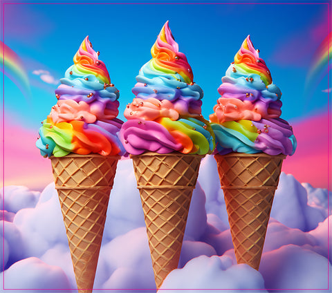 Rainbow Ice Cream 20 oz Sublimation wrap (201)