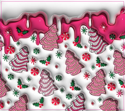Pink Christmas 20 oz Sublimation wrap (205)