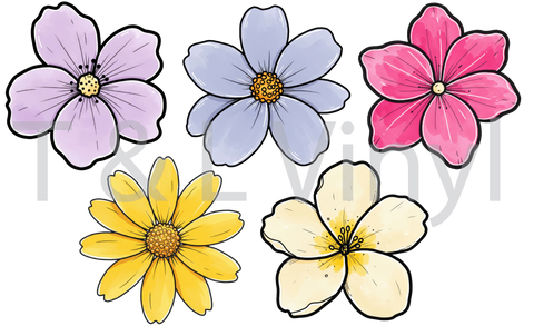 608 DTF Mini Flowers prints