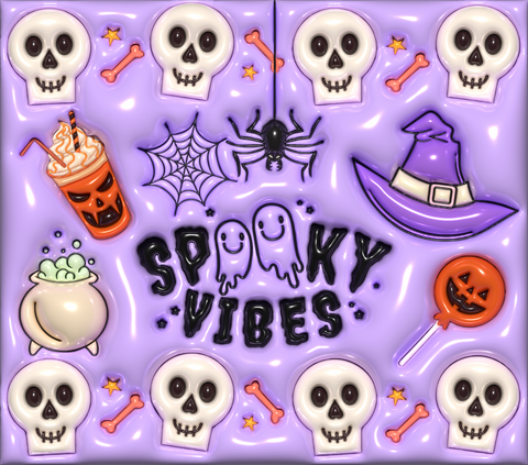 3D Spooky Vibes 20 oz vinyl wrap (110)