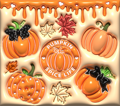 3D Pumpkin Spice 20 oz Sublimation wrap (111)