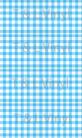 266 Light blue gingham Blank Sublimation Print