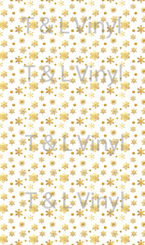 359 Gold Snowflakes Blank Sublimation Prints