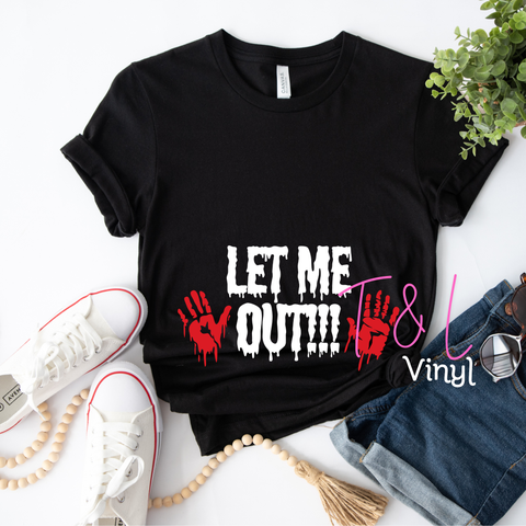 1002 Let me Out - Pregnancy Halloween DTF Print