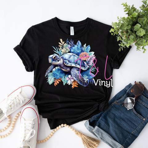 319 DTF Tropical Turtle 5  Adult print