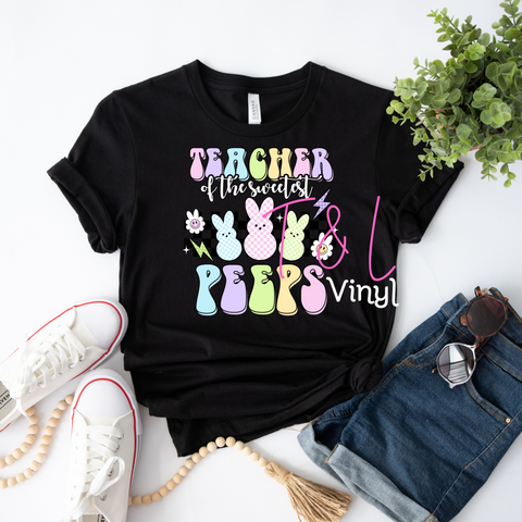 325 DTF Pastel Teacher of peeps Adult shirt