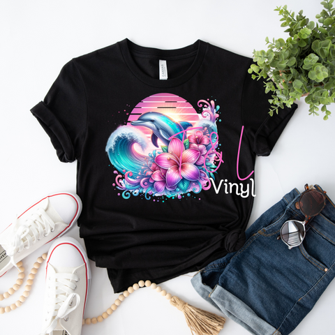 435 DTF Pastel Dolphin  print