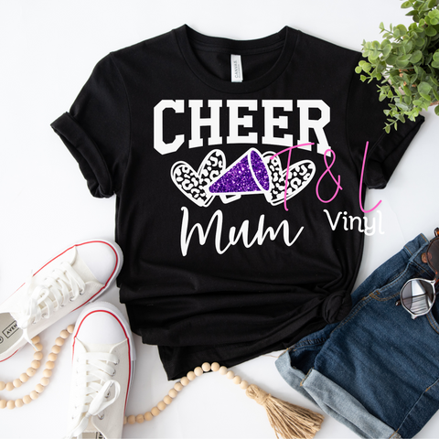 715 DTF Cheer Mum white prints