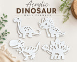 White acrylic Dinosaur mini wall plaques