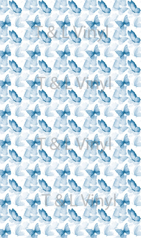 322 Blue Butterflies Blank Sublimation Print