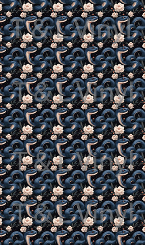 325 Snake and blue flowers Blank Sublimation Print