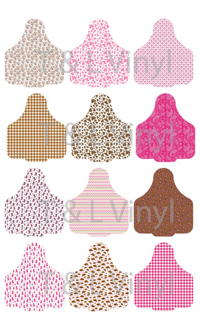 329 - Pink Cow Tags Country Sublimation