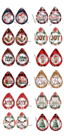 339 - Christmas teardrop earring Sublimation Prints