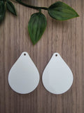 Acrylic Earrings - tear drop Shamrock