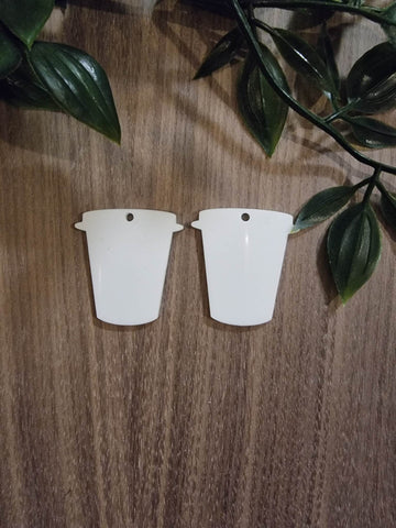 Acrylic Earrings - Coffee Cup