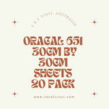 Oracal 651 30cm by 30cm (20 pack)