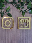 Acrylic Icons Facebook and Instagram (comes with a sticky back, you just have to peel and stick)