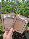 Dark Wood Personalised  Post it note holder Small (ADD NAME TO NOTES)