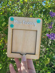 Light wood Personalised Acrylic Post it note holder Small