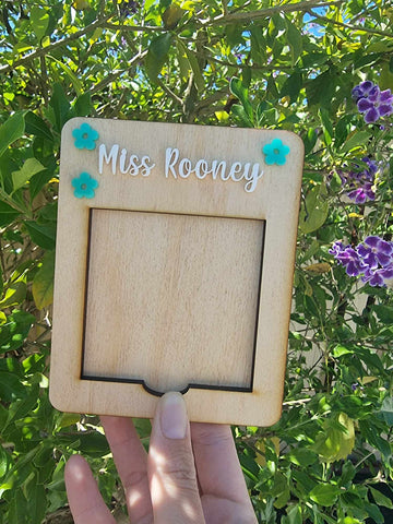 Light wood Personalised Acrylic Post it note holder Small