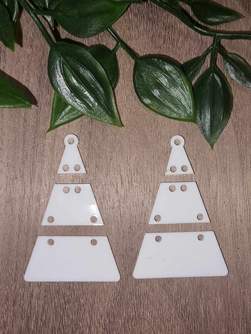 Acrylic Earrings - 3 piece Christmas Tree