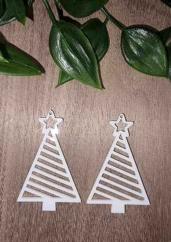 Acrylic Earrings -Christmas Tree with Star