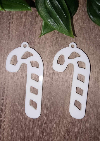 Acrylic Earrings - Candy Canes