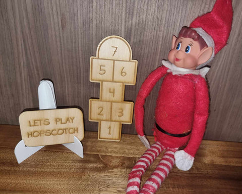 Elf on the Shelf prop - Hopscotch and sign