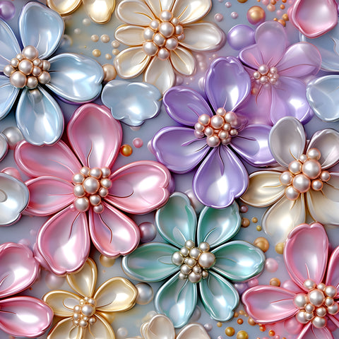 3D Pearl Flowers 20 oz Sublimation wrap (182)