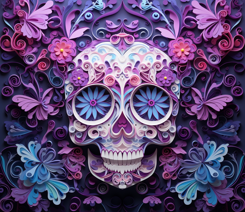 Purple Skull 20 oz vinyl wrap (119)