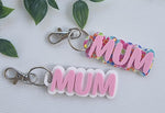 Mum Keyring comes with a white background