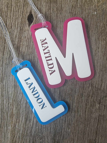 Personalised Letter Acrylic bag tags