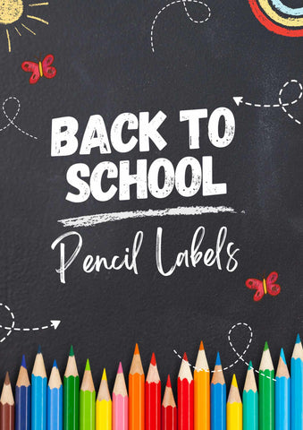 Back to school Pencil labels (Bundle of 30 Stickers)